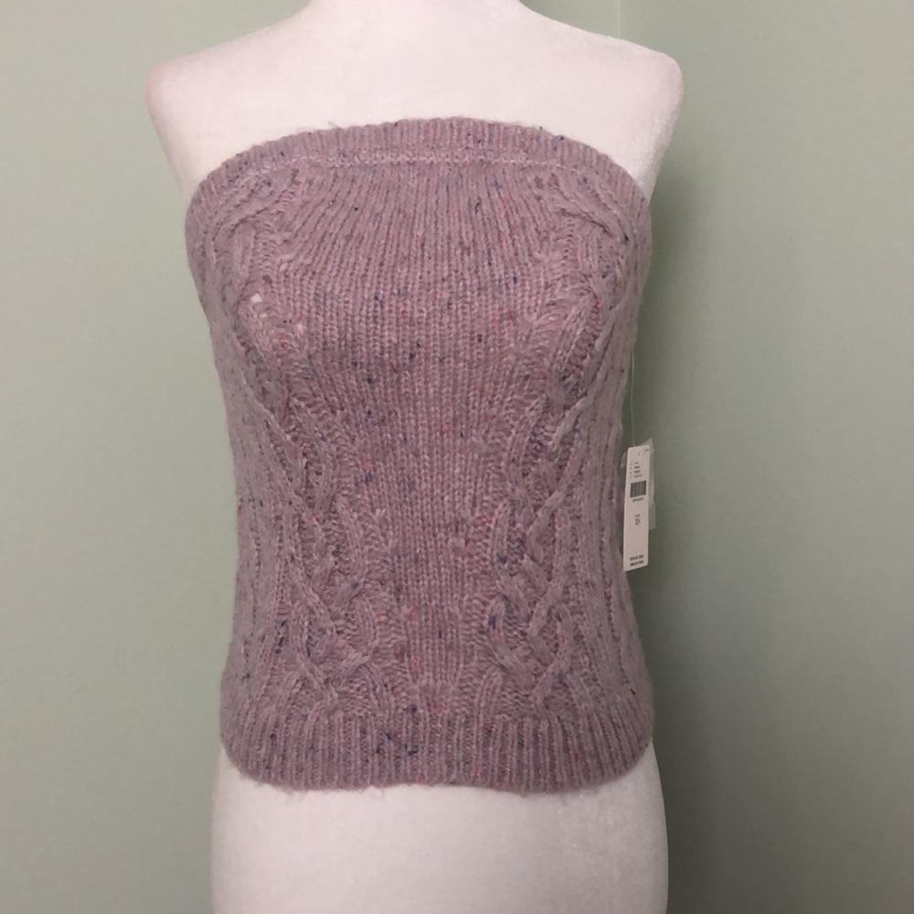 🧡 XS 🧡 NWT Anthro Tube Top Sweater Confetti Cable Knit